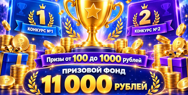 Конкурсы на 11000 рублей!